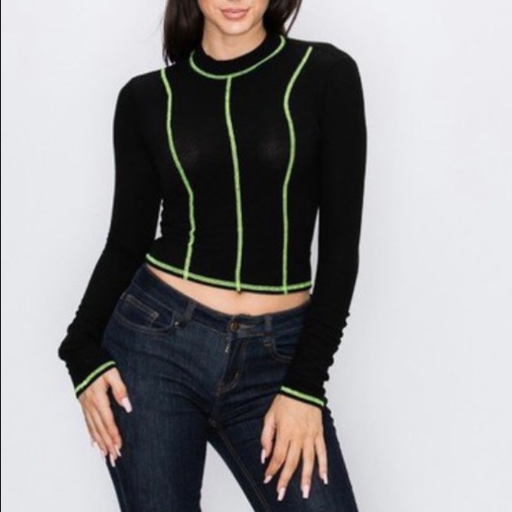 Mia Contrast stitching top